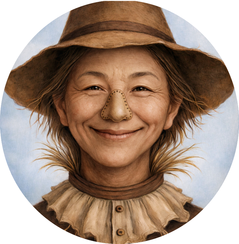 Asian scarecrow woman portrait